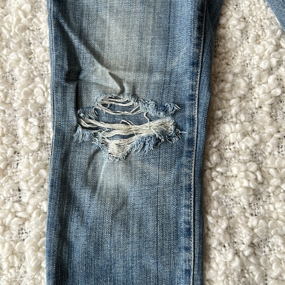 Current/Elliott the Skinny Ankle Low Rise Jeans in Driftwood Destroy Sz 26 - Picture 3 of 10